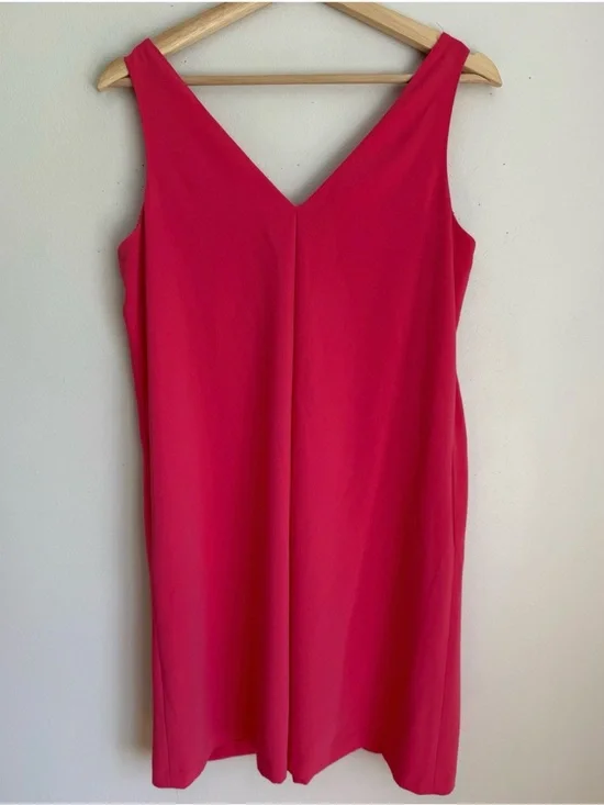 Ralph Lauren Black Label Sleeveless V-Neck Shift Dress in Pink - Picture 4 of 5